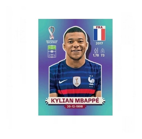 Figurinha Copa 2022 - Fra 19 Jogador Kylian Mbappé