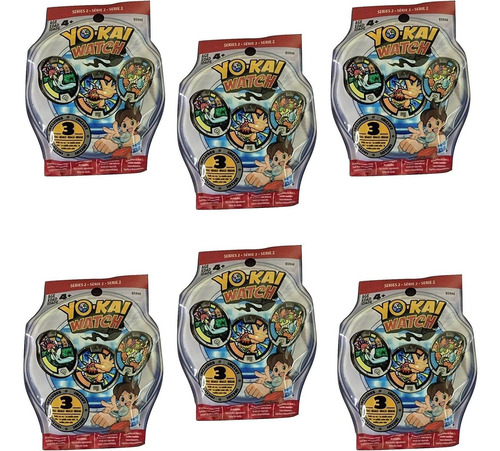 Pacote De Seis Sacos Cegos Com Medalhas Da Série 2 Da Yokai