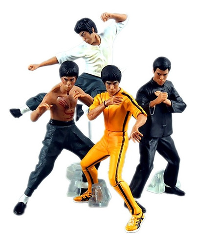 Figuras Bruce Lee Artes Marciales 4 Unidades + Cajas Armar