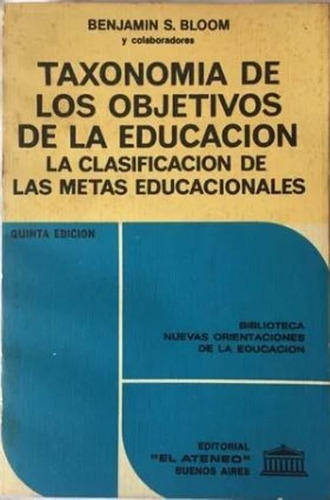 Libro  Taxonomía De Los Objetivos De  La Educación 