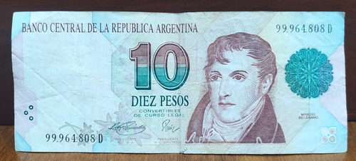 Billete 10 Pesos Convertibles 1er Diseño Argentina Bott 3046