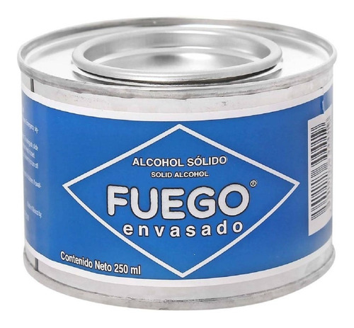 10 Piezas De Alcohol Solido Azul Fuego Envasado 250 Ml