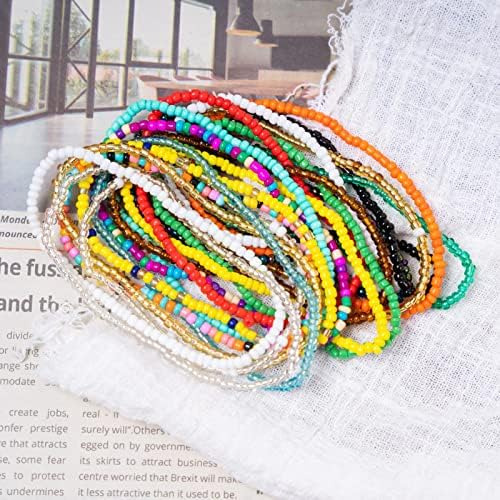 Shymuh 18 Piezas Boho Hecho A Mano Cuentas Africanas Tobille