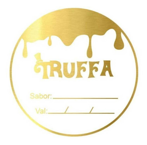 Adesivo Truffa Wonka Hot Stamping - Dourado - 1 Pct C/ 50 Un