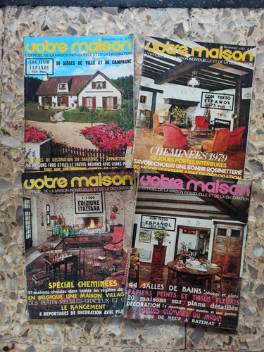 Lote 4 Revistas Votre Maison - Decoración Francia Años 70 (Usado)