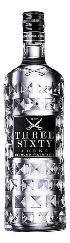 Vodka Three Sixty 360 Filtrada Botella Diamante X700cc