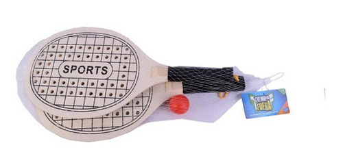 Juego De Paletas De Madera X2 Con Pelota Sports Color Natural