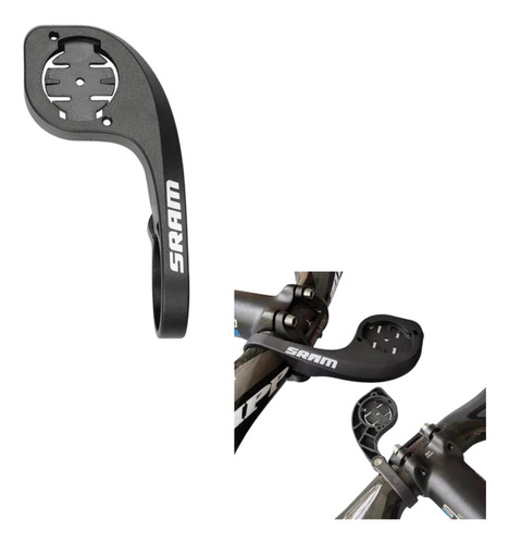 Suporte Bike Sram Para Gps Garmin, Igsport, Xoss! Cor Preto Longo