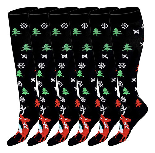 Calcetines Largos Christmas Muscle Athletic Para Correr, 6 P