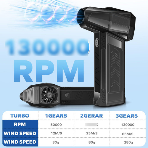 Plumero De Aire Comprimido Eléctrico 130000rpm 62m/s Portáti