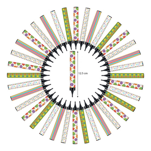 50 Pzas. Vela Mágica De 12.5cm Diseño Confeti