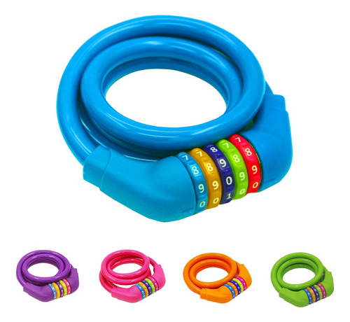 Idealux - Cable De Bloqueo Para Bicicleta 1,2 M, Con Cierre