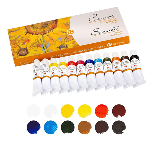 Set De 12 Pinturas Al Óleo Neva Palette Sonnet