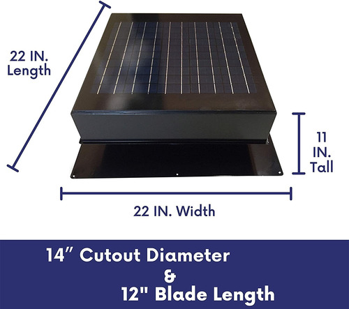 Remington Solar - Ventilador Solar Para Ático De 20 W, Con T