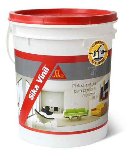 Sikavinil Pintura Para Interiores Superlavable 4 Litros