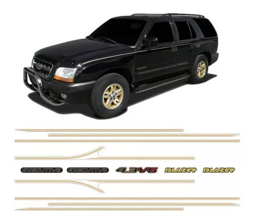 Kit Faixa Blazer Dlx Executive 1999 4.3 V6 Adesivo Dourado