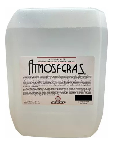 Liquido De Humo Iluminacion Atmosferas Fog 5 Litro Base Agua