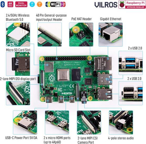 Vilros Raspberry Pi 4 Kit Completo De Inicio: Incluye Placa