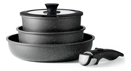 Bateria Cocina Carote 5pz Desmontable Induccion Antiadherent
