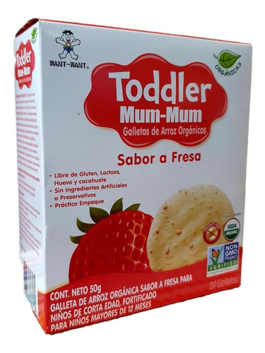 Galleta Toddler  Mum Mum 20pz  50g Organica 12m+