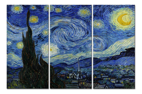 Iknow Foto Van Gogh - Pintura En Lienzo Grande De 3 Paneles,