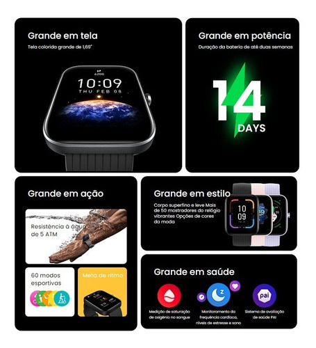 Imagem 2 de 10 de Relógio Smartwatch Amazfit Bip 3 A2172 Lançamento Em Estoque