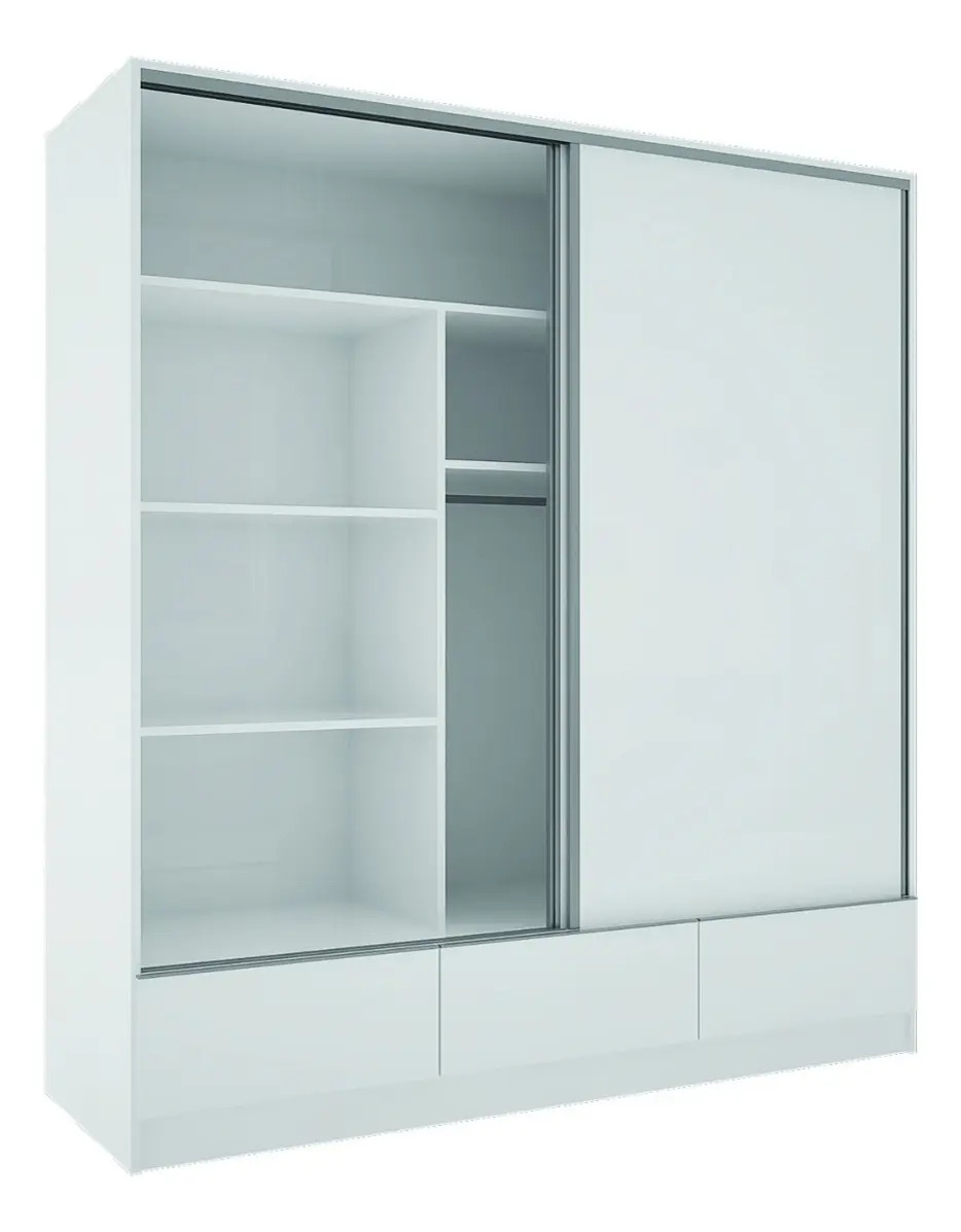 Placard Orlandi Premium 1.82 color blanco de mdp con 2 puertas corredizas