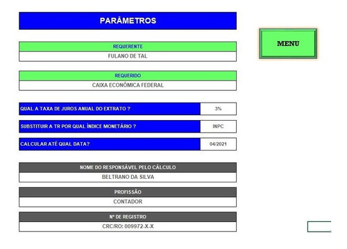Imagem 4 de 5 de Planilha De Revisão Do Fgts - Inpc E Ipca