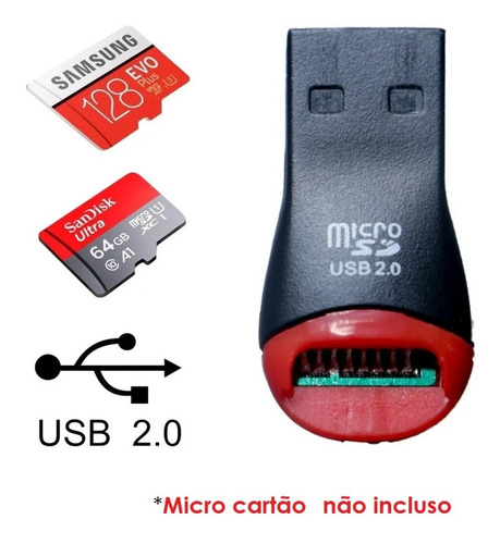 Imagem 6 de 7 de Adaptador Cartão Memória Micro Sd Card - Leitor/gravador