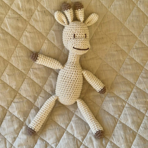 Amigurumi Muñeco De Apego Jirafa Crochet Jirafa Curcuma Beige
