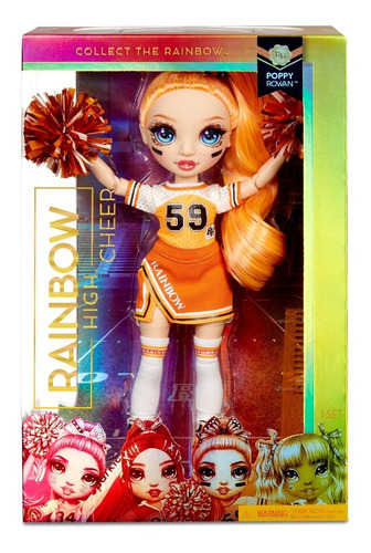 Muñeca Rainbow High Cheer Poppy Rowan Orange Con accesorios 3+