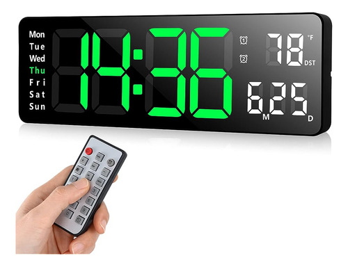 Relojes De Pared Digitales Fuloon, Reloj De Pared Con Día Y 