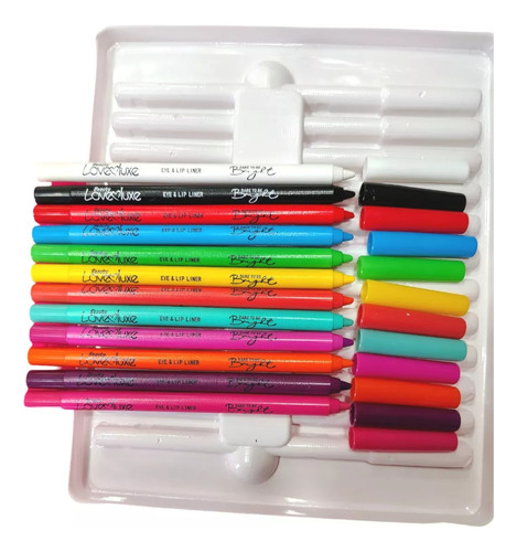 Lapiz Delineadores Colores Ojos Y Labios Luxe Mate 12pz Multicolor Mate