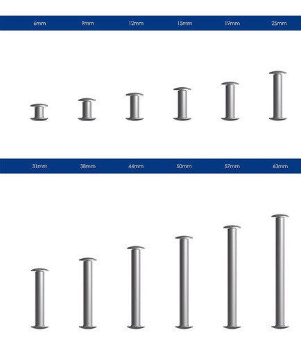 Poste Tornillo Aluminio Para Catalogo 5/8 In 1.6cm X  12 Pcs