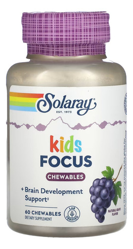 Solaray Focus And Attention para niños, 60 unidades, sabor a uva importado