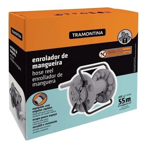 Imagem 6 de 7 de Enrolador Mangueira C/ Manivela Tramontina Pratico