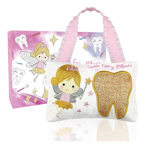 Tooth Fairy Pillow Embroidery Cartoon Fairy Gold Tooth Pocke