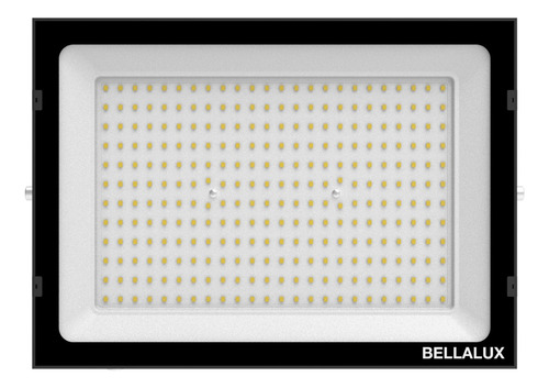 Reflector Ultra Delgado Alta Potencia 200w Luz Fria 6500k Negro Blanco Frío