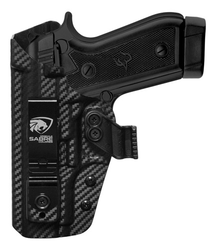 Coldre Slim Sabre Interno Kydex Taurus Pt58 Hc Plus Canhoto Cor Preto Fibra De Carbono