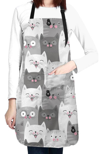 Waldeal Delantales Con Diseño De Gatos Lindos Para Mujeres.