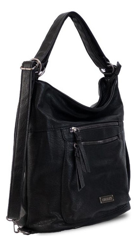 Cartera Mochila Division Al Medio Cierre Trasero Lincolns Negro