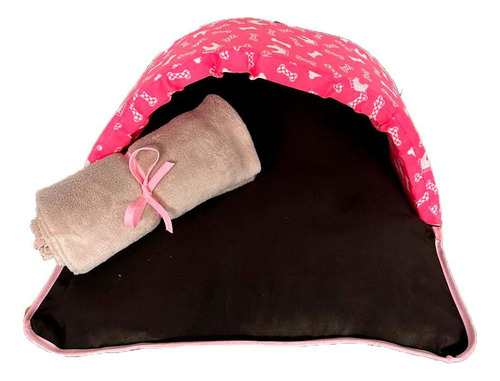 Saco De Dormir Pet Impermeavel Téo Pink 02 Pçs Manta Avelã