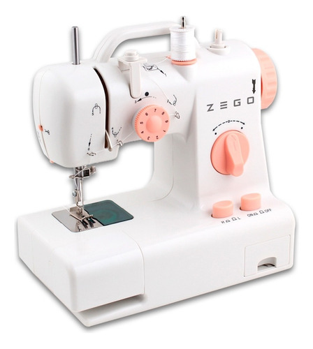 Máquina de coser recta Zego ZC500 portable blanca 220V