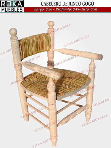 Imagen 1 de 4 de Sillon Cabecero De Junco Y Madera Reforzada Roka