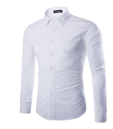 Camisas Elegantes Casual Slim Fit Manga Larga Para Hombres