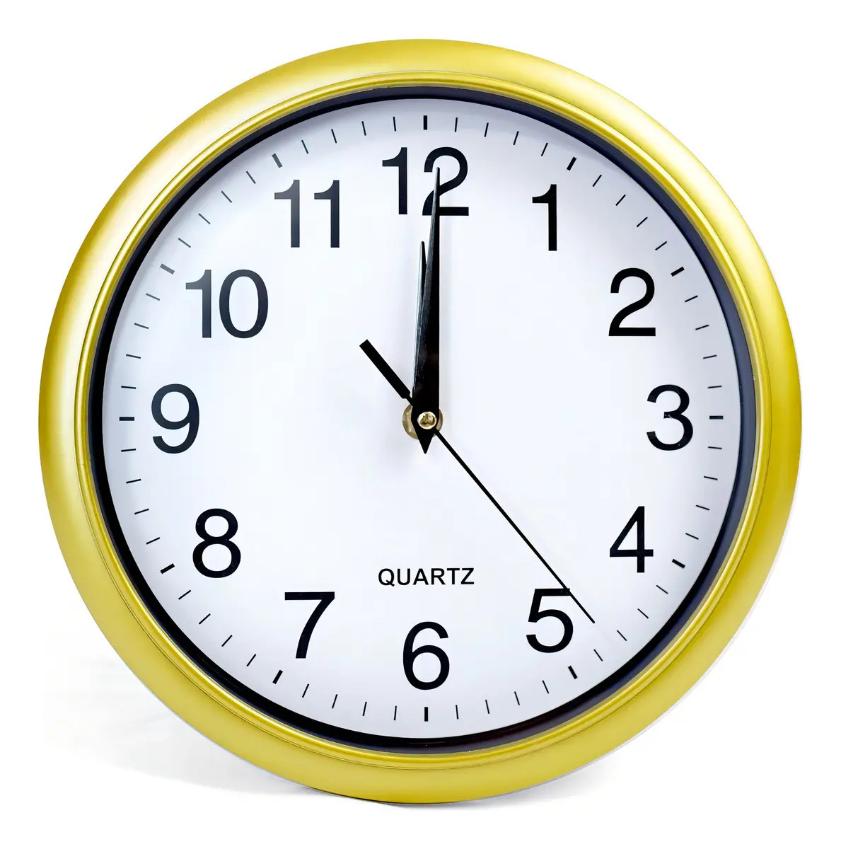 Reloj de Pared Analógico Quartz S-4264 Redondo 25cm Dorado Plástico