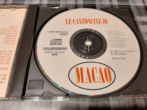 Macao - La Canzoncine - Cd Pop Italiano Rareza Unico (Usado)