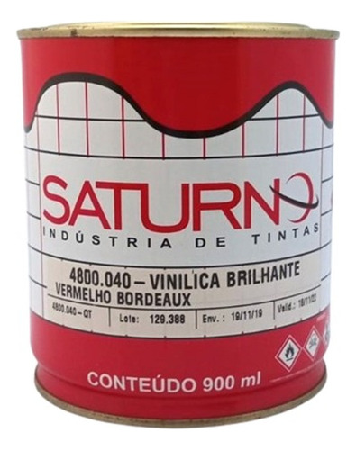 Vinílica Brilhante Vermelho Bordeaux 900ml Saturno 4800.040