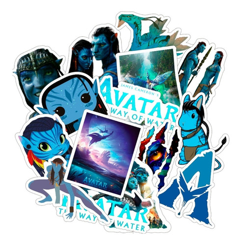 Stickers Avatar 2 Pack En Plancha Deco Termos Mate Notebook