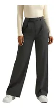 Pantalones Casuales De Tiro Alto Y Pierna Recta Para Mujer
